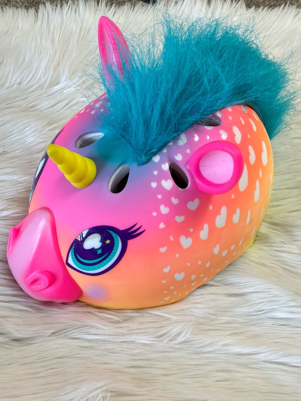 Unicorn bike helmet with mohawk by Raskullz 50-54 cm